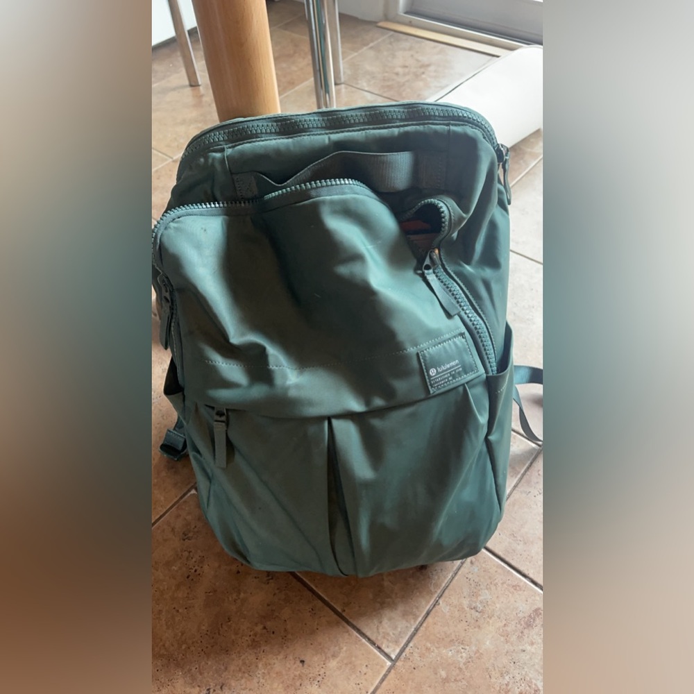 Like new lululemon backpack - unique forest green color. Used as a work bag